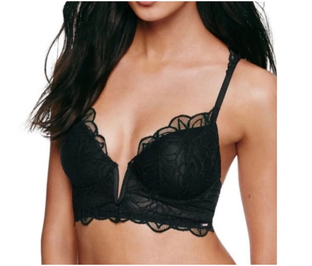 Victoria’s Secret Black Lace Date Push Up Bra, Sz S --NWOT